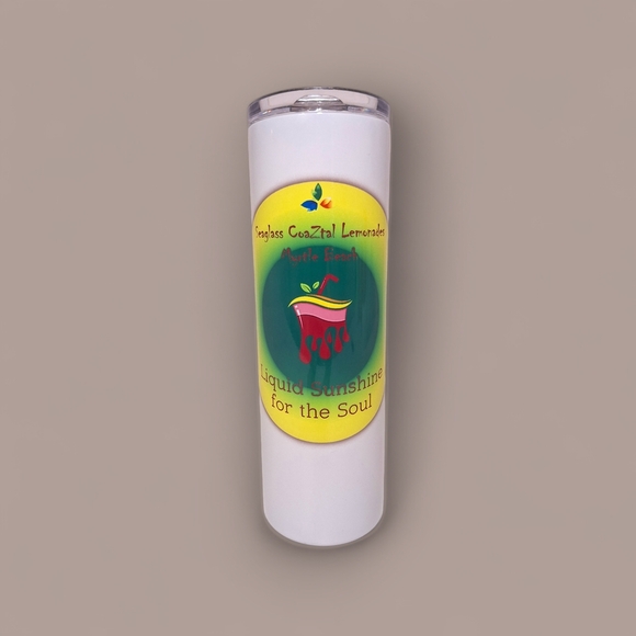 Tumbler - White Seaglass CoaZtal Lemonades 30oz Skinny Tumbler w/ Lid And Straw - Picture 2 of 2